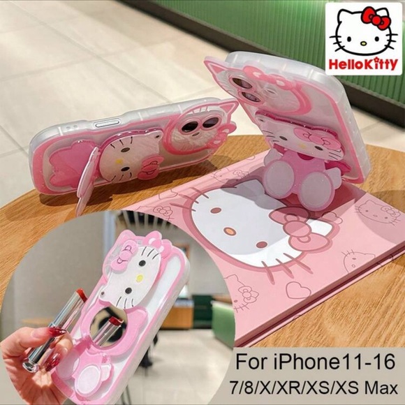 Hello Kitty Bracket Rotatable Makeup
Mirror Phone Case For Iphone 16 Pro Max - Picture 1 of 5